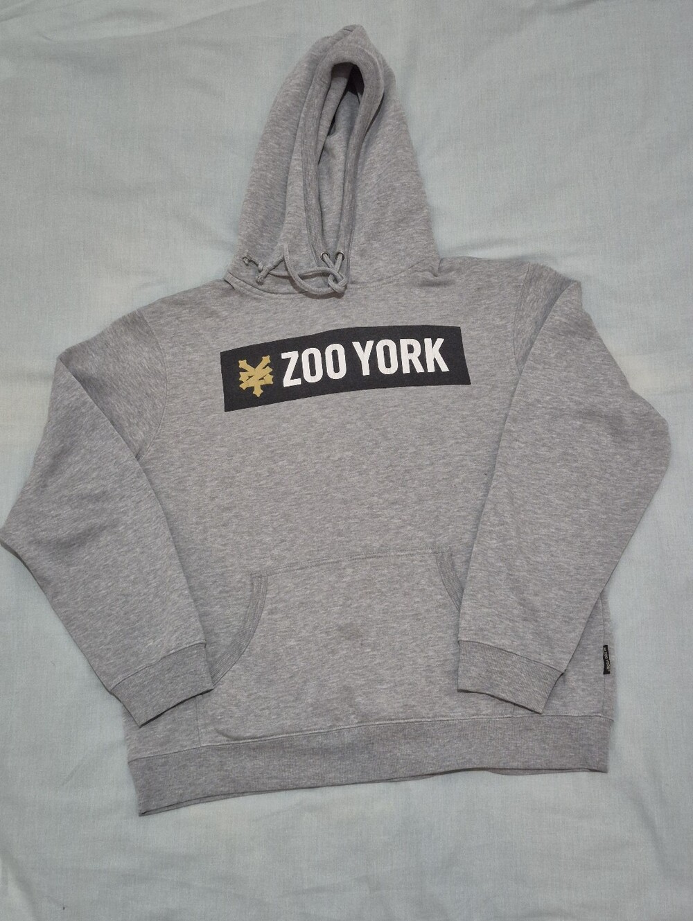 Zoo York Gray Hoodie with Black Logo and Gold Accent